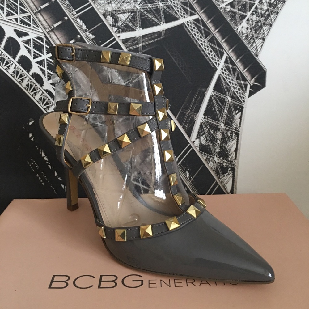 BCBGeneration Darron Rockstud Pumps - Size 6, Grey